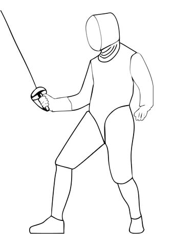 Saber Fencing Coloring Page